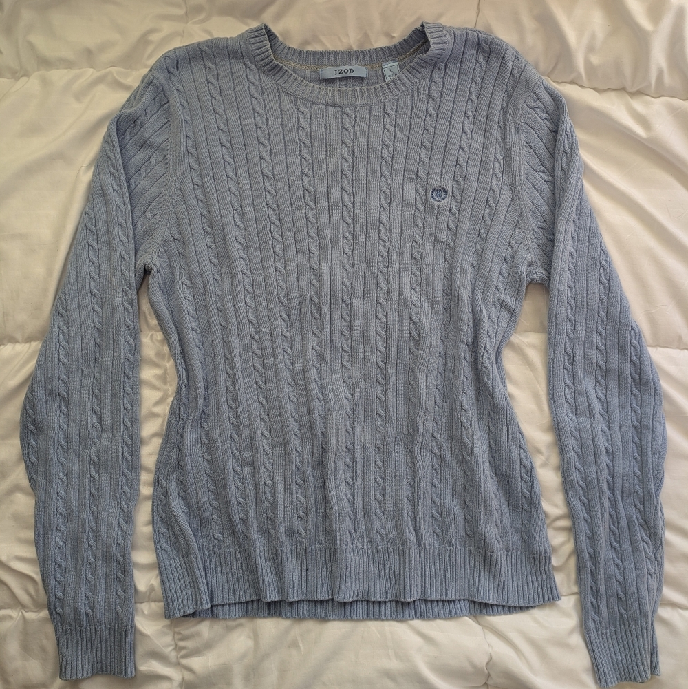 Izod Soft Blue Knit Sweater